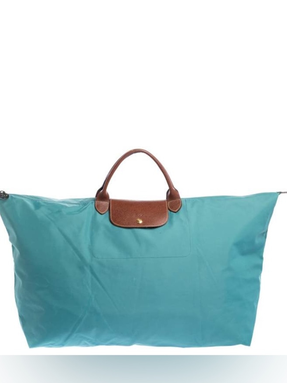 Longchamp Aqua Blue Nylon XL Le Pliage Tote TRAVEL BAG!!